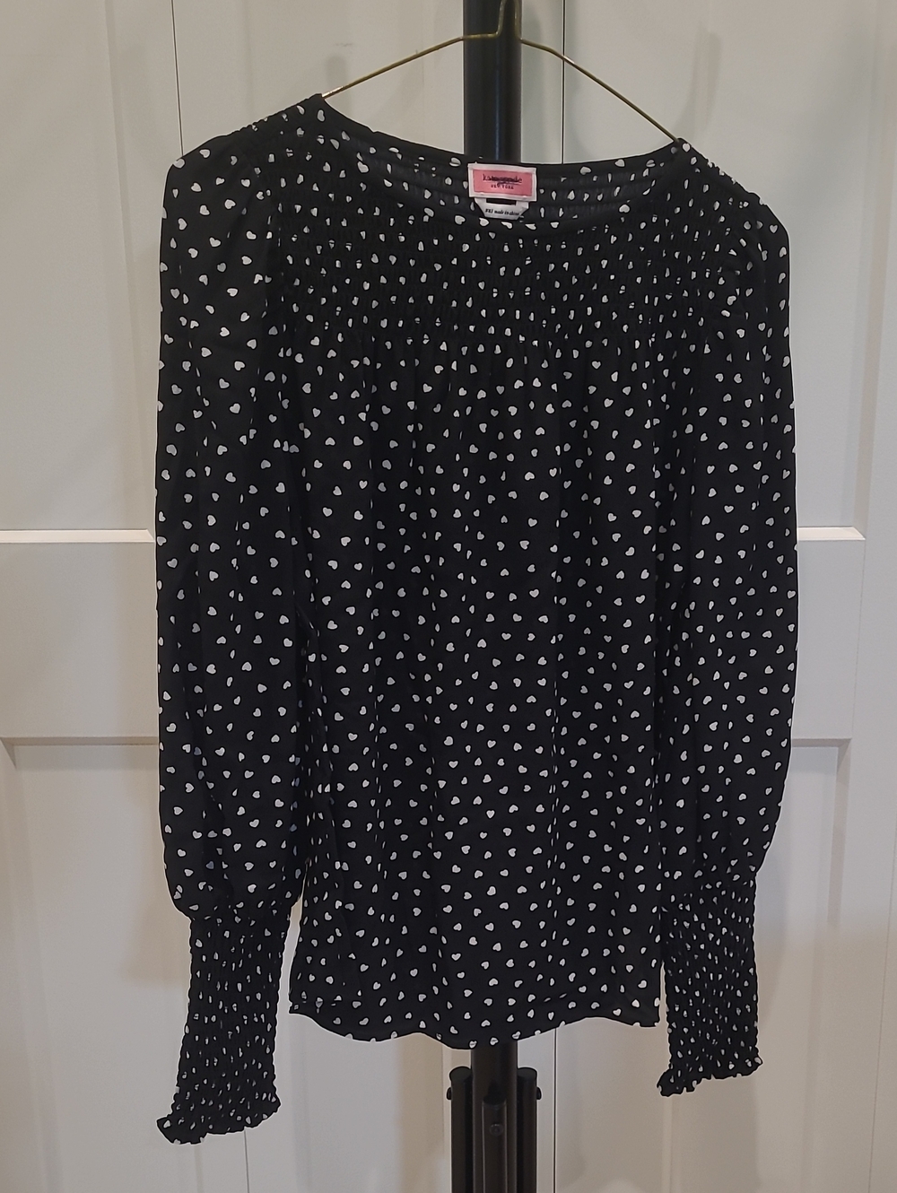 kate spade Black Heartbeat Smocked Blouse
